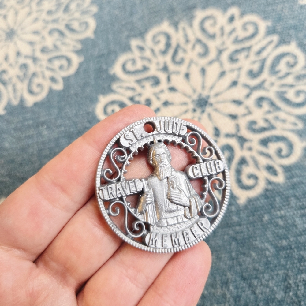 Vintage Saint St Jude Travel Token Medal Medallion & Pendant